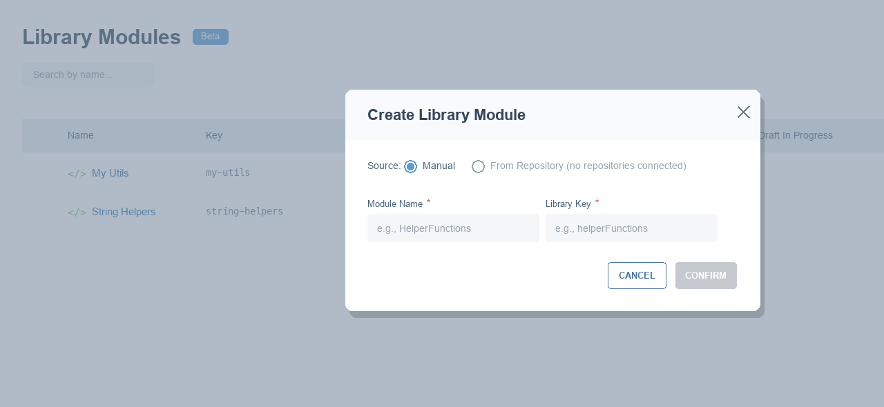 Create Library Module dialog