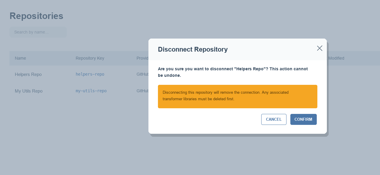 Disconnect confirmation dialog