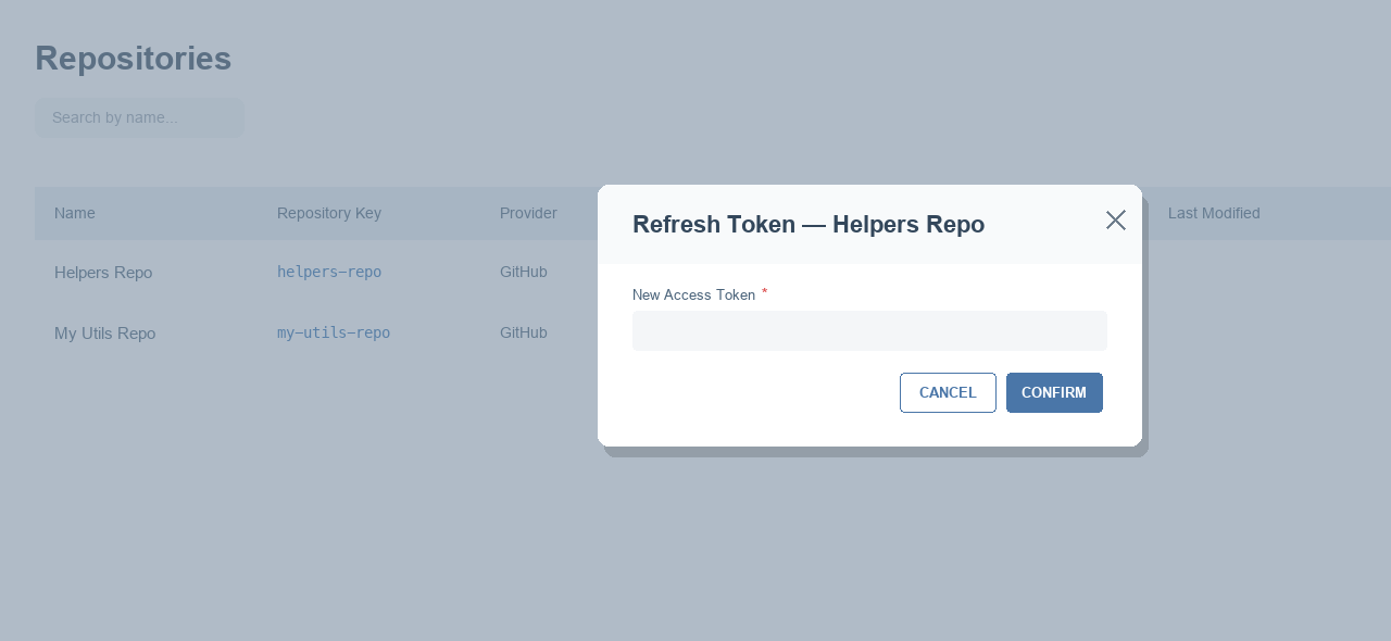 Refresh Token dialog