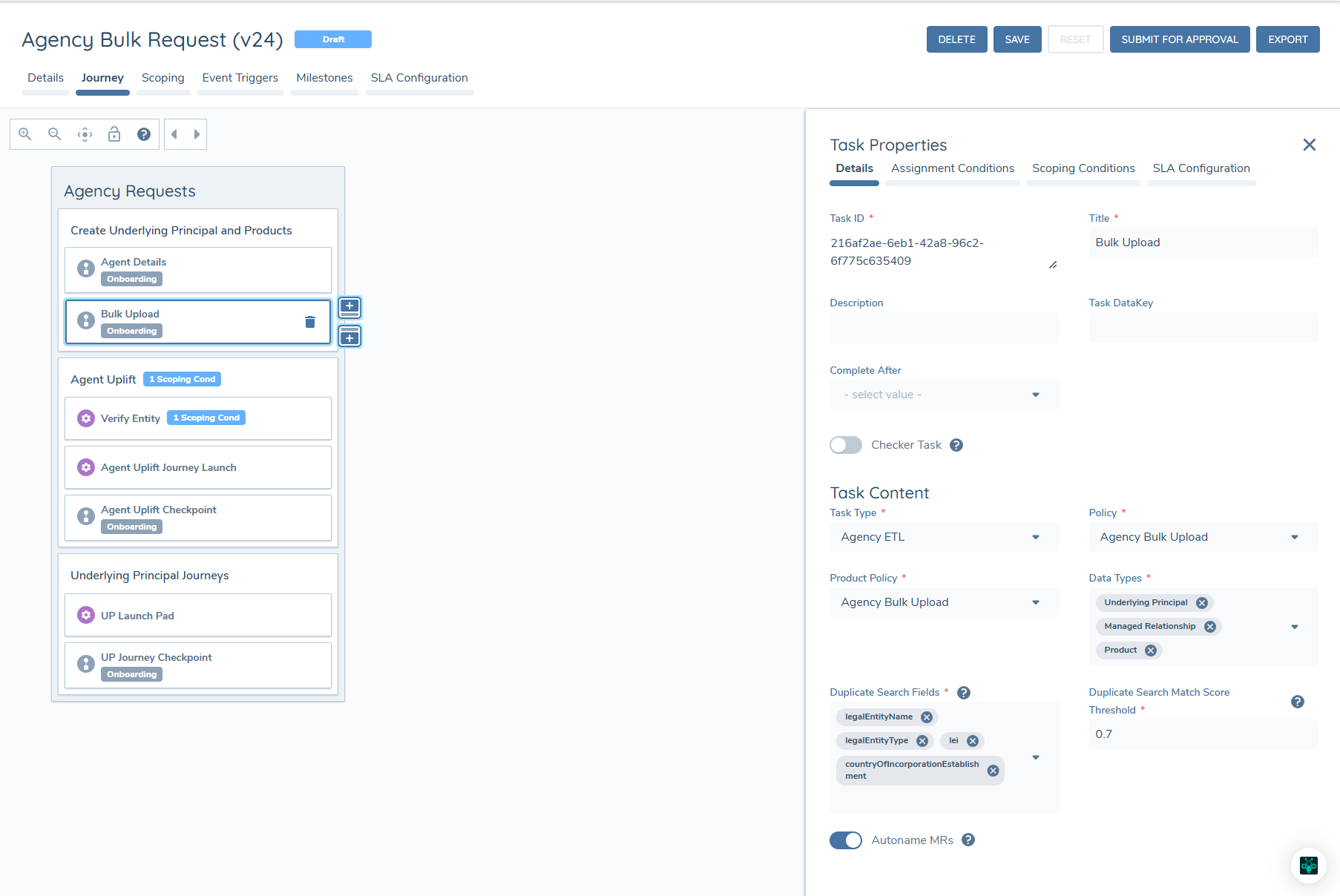 Agency ETL Task Configuration
