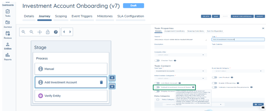 Default Investment Account Name