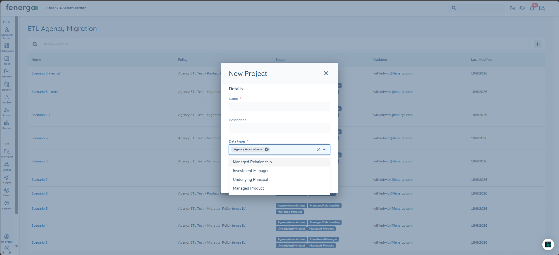 ETL Agency Migration Project Creation