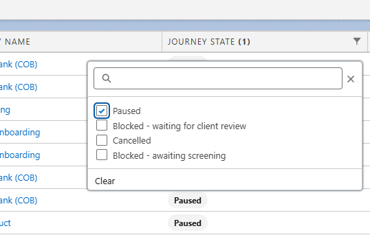 Filter Dashboard