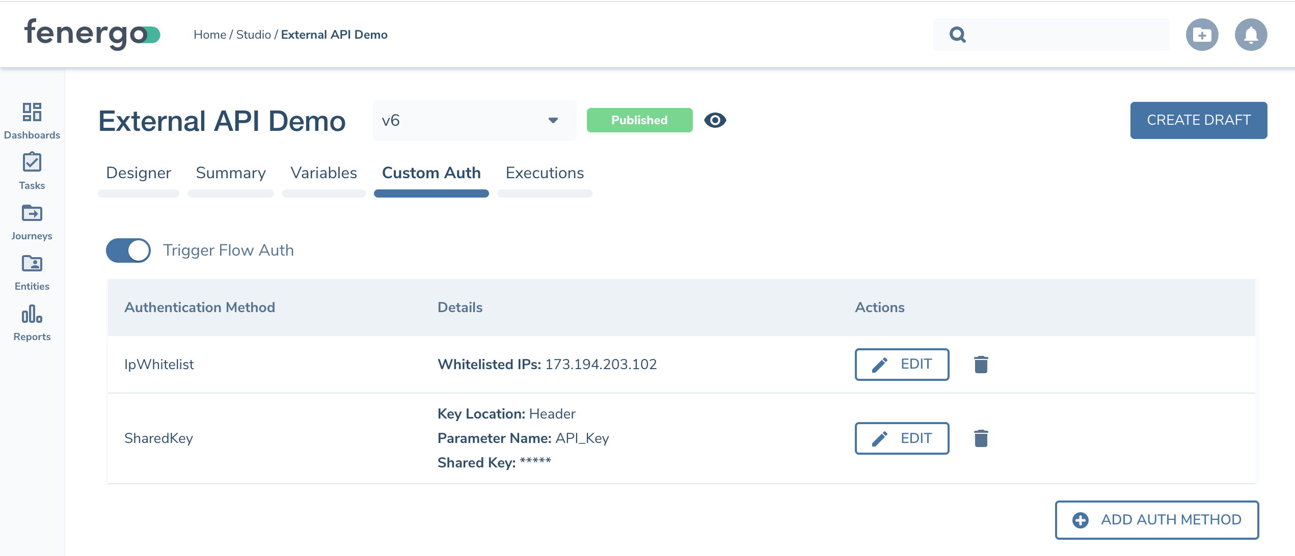 Custom Authentication Configuration
