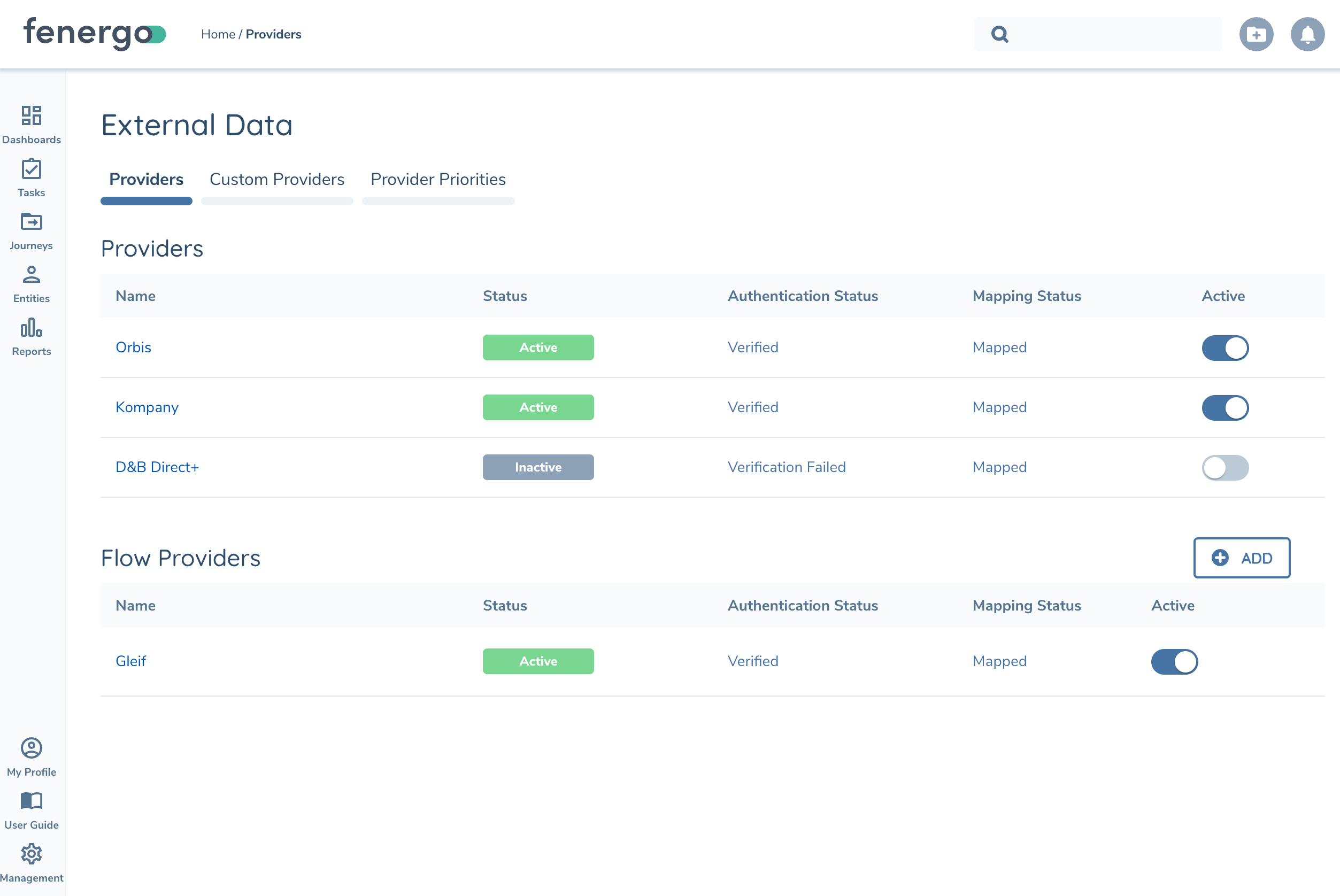 External Data Providers
