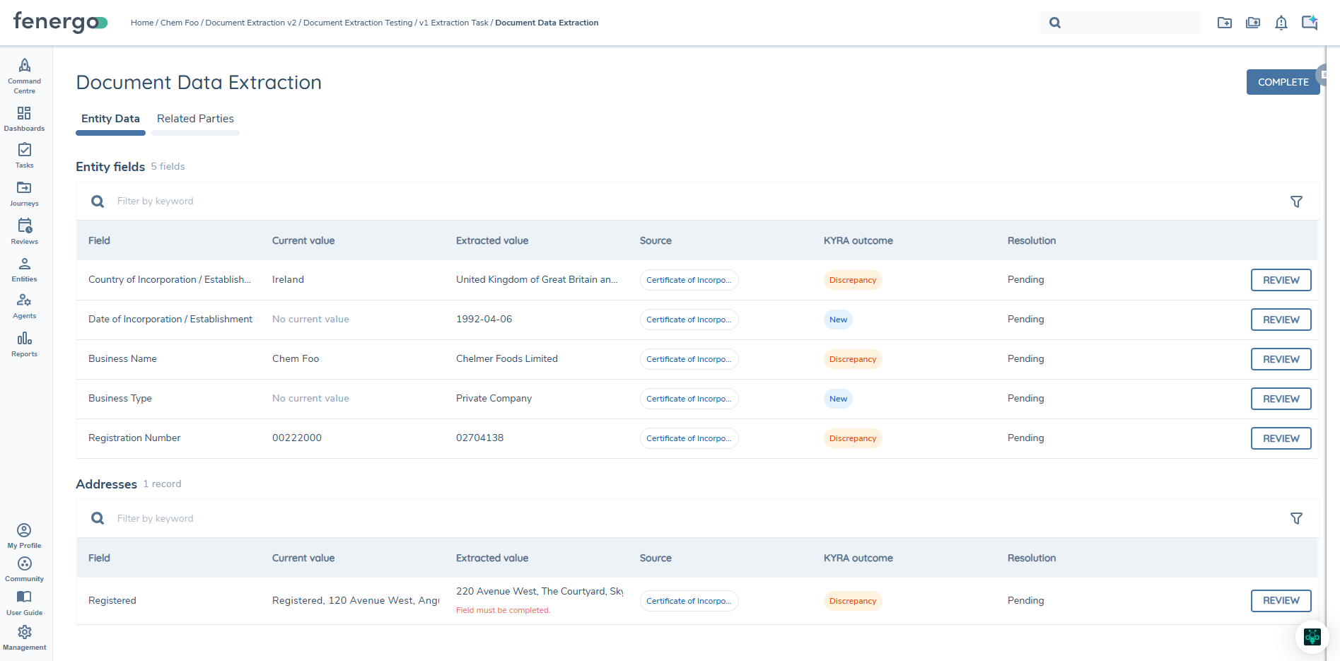 KYRA — Task Screen