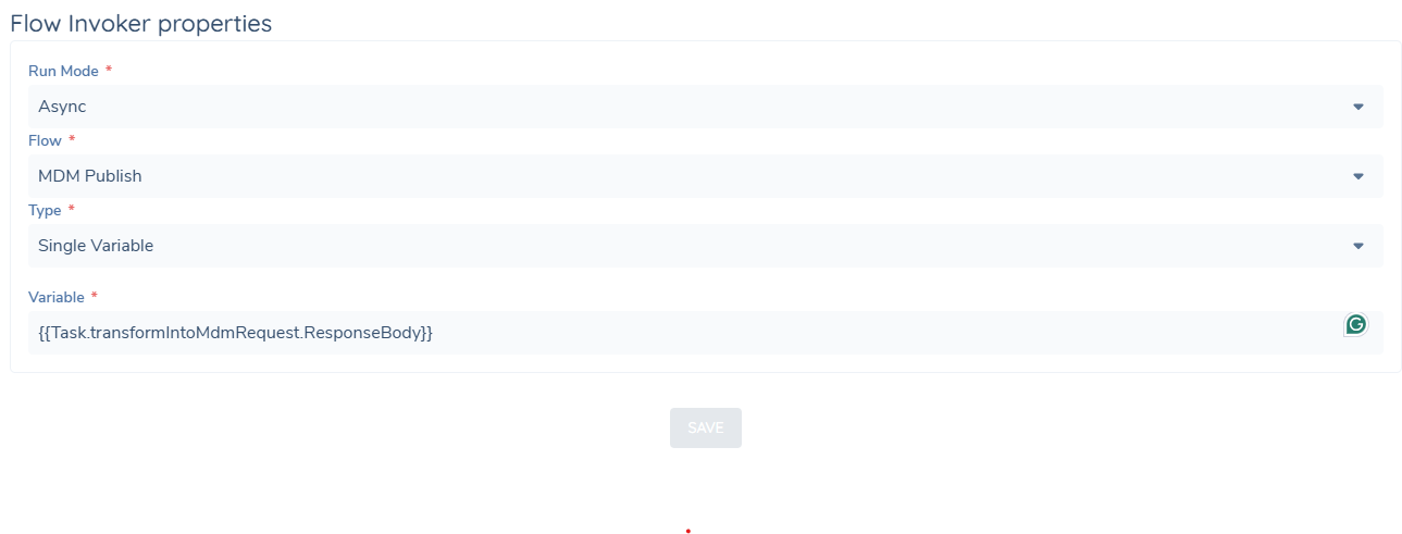 Flow Invoker Task Options