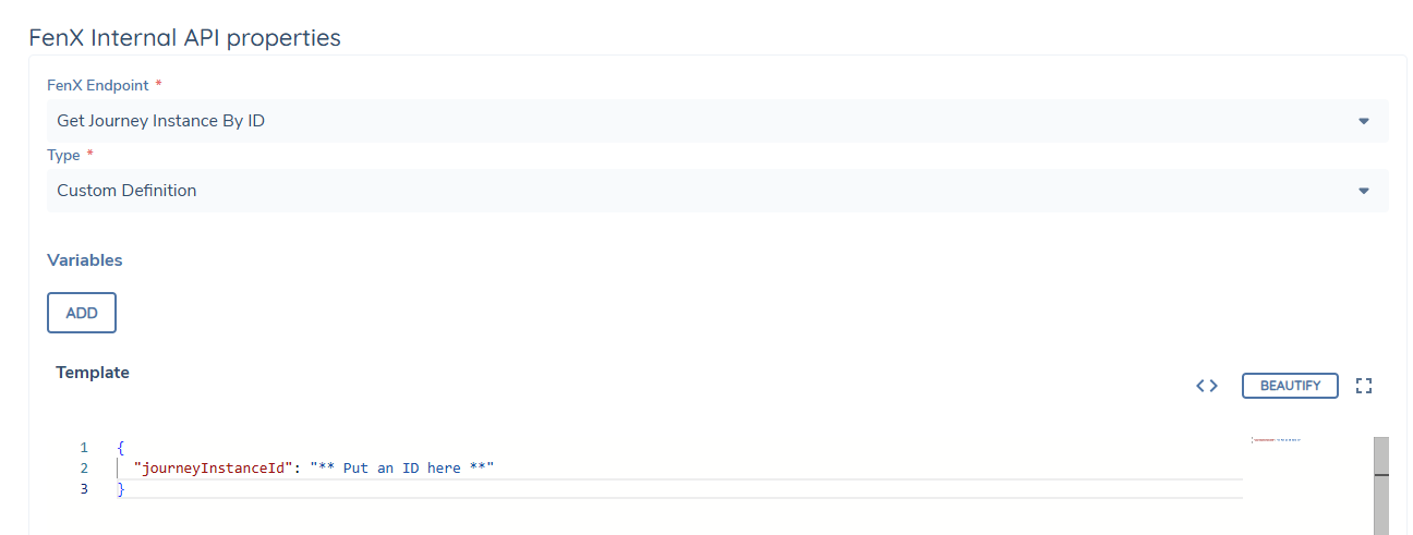 Fenergo API Task Options