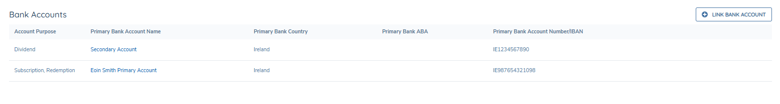 Unlinked Bank Account