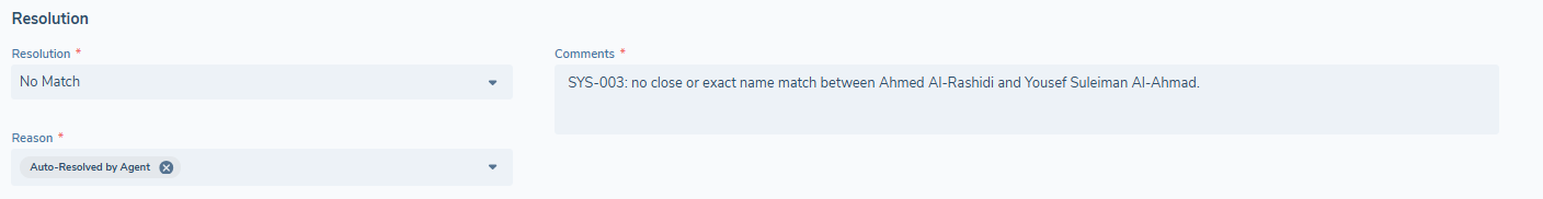 Comments field