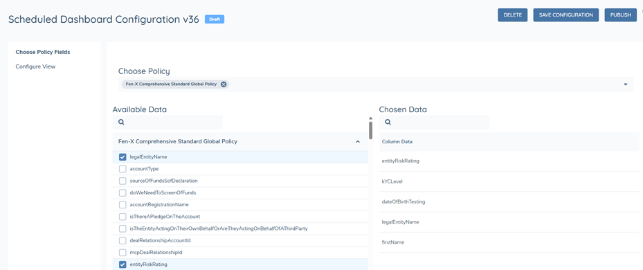 Review Manager Dashboard - Tenant Config - Configurable Columns