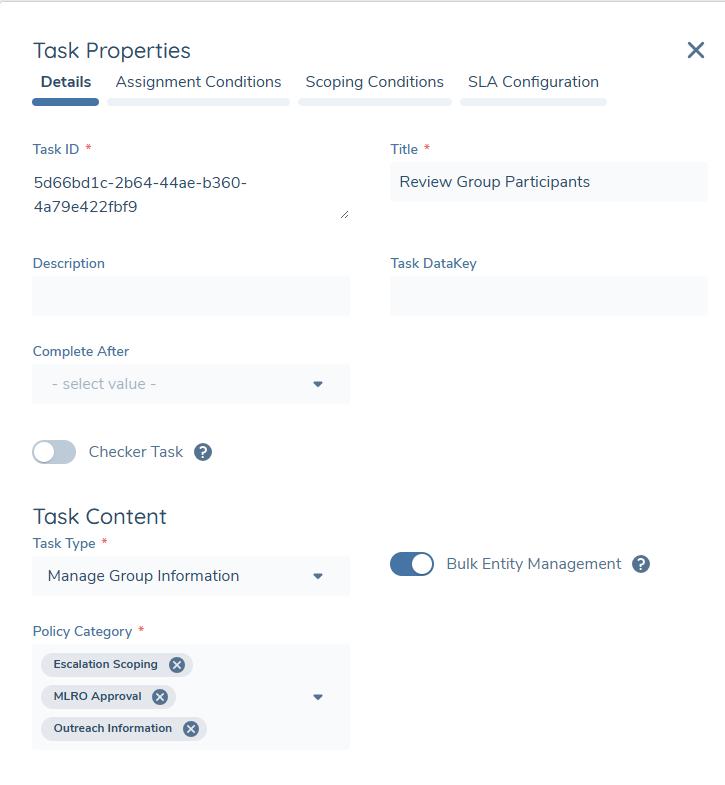 Configuring Bulk Entity Management