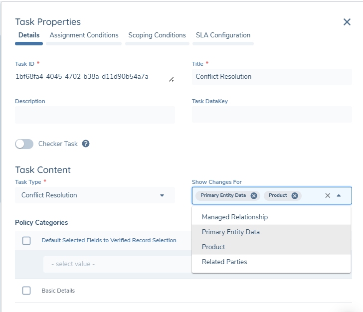 Conflict Resolution Task Config