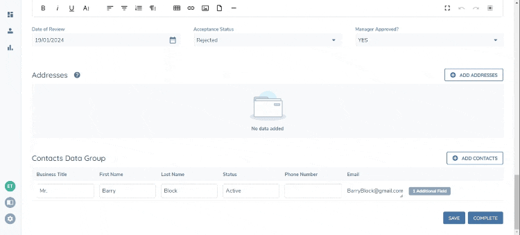 Access to RTE in Data Groups