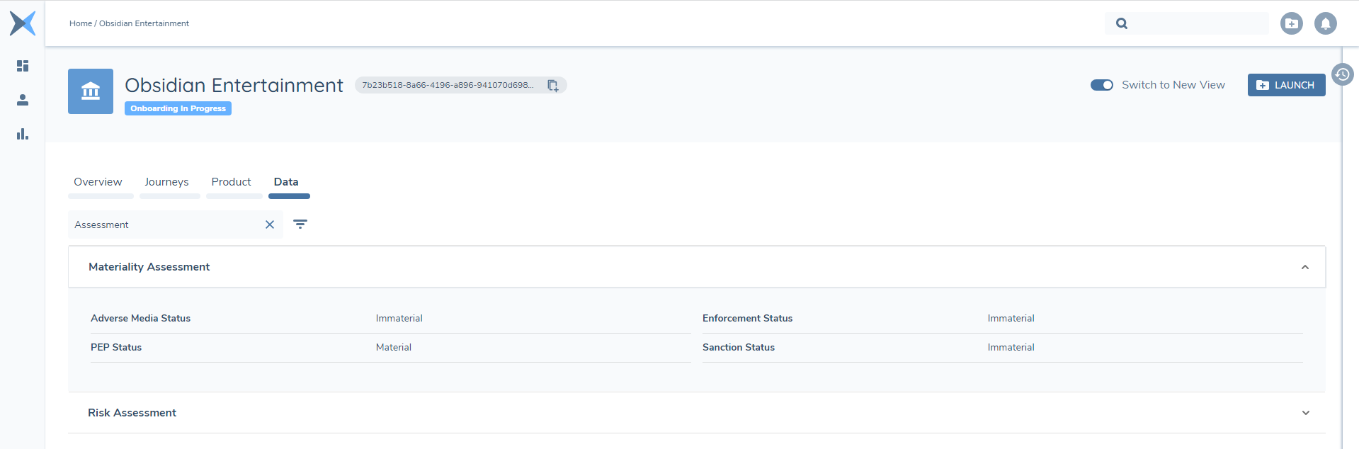 Data Tab - Search Results