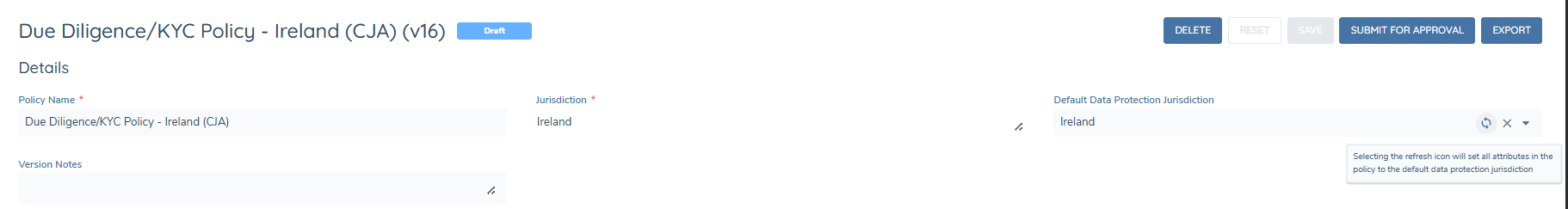 Default Data Protection Jurisdiction