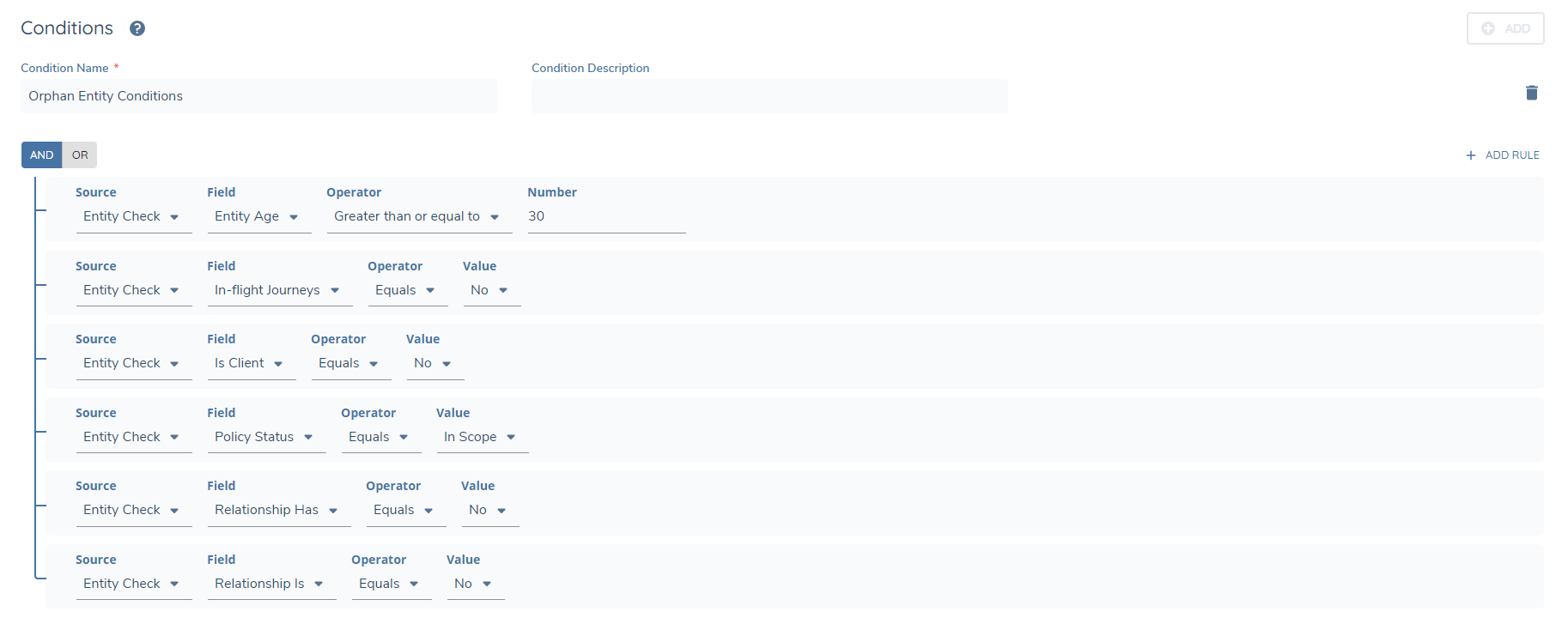 Entity Check Configuration