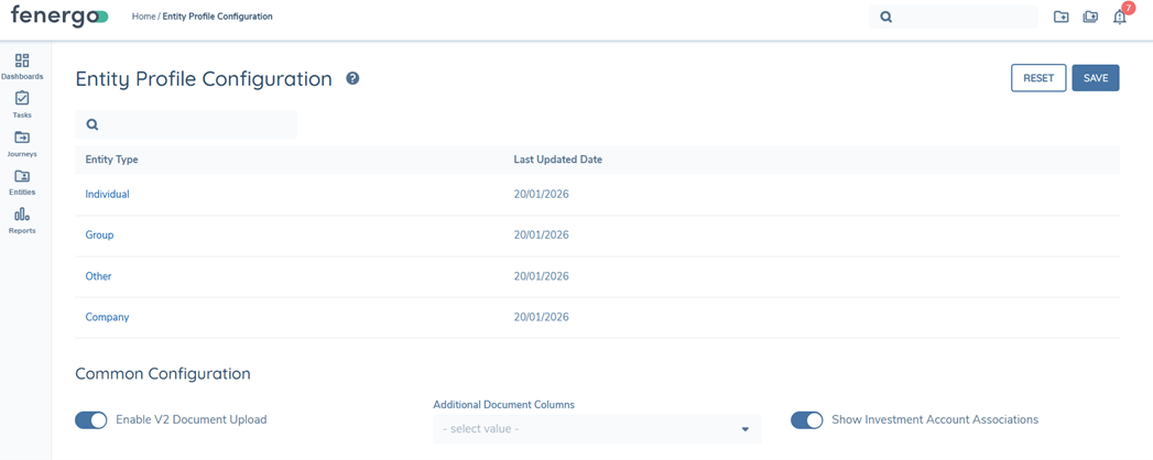 Show Investment Account Associations