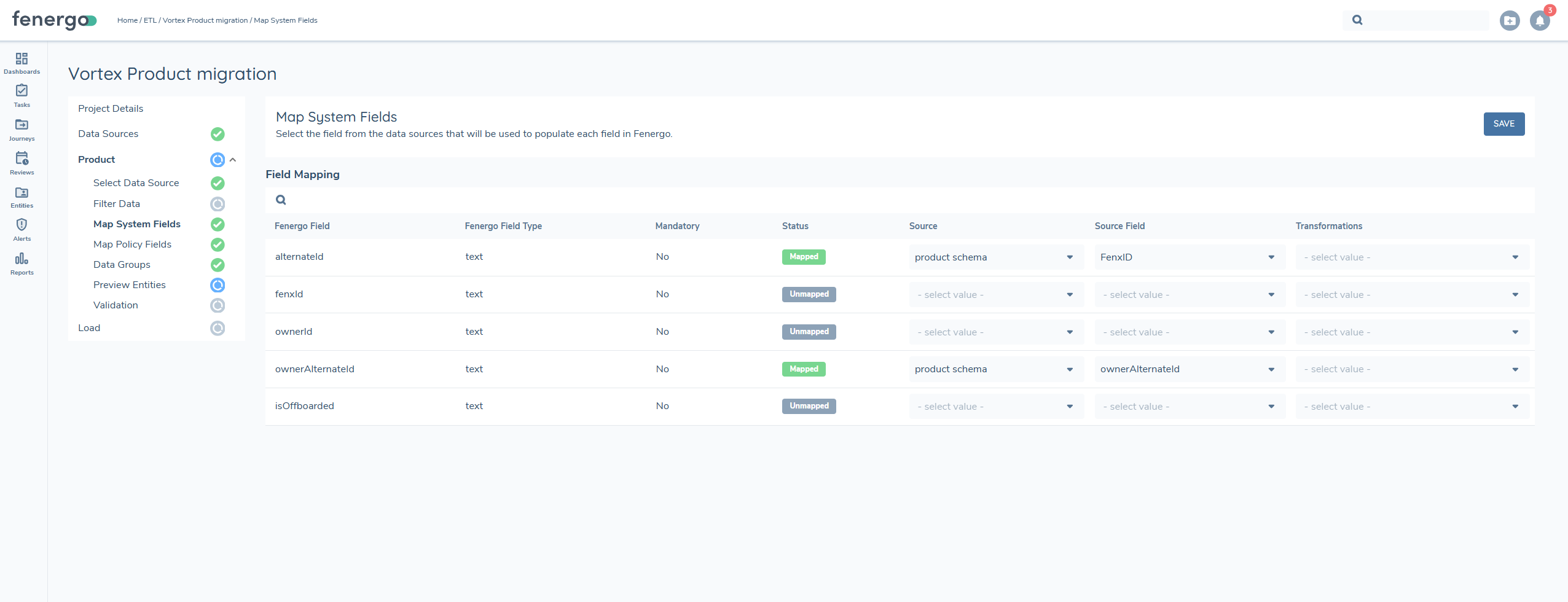 Product Map System Fields