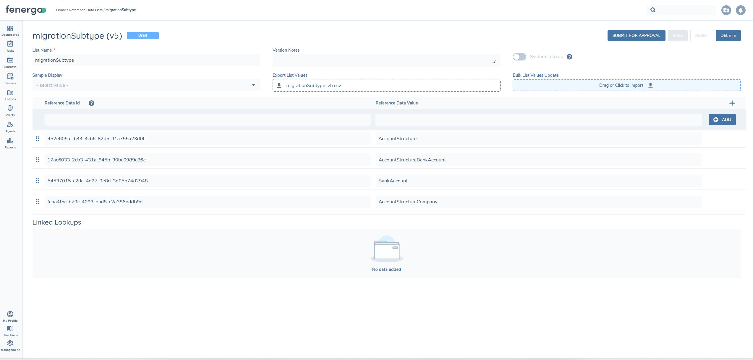 Sub Type Reference List