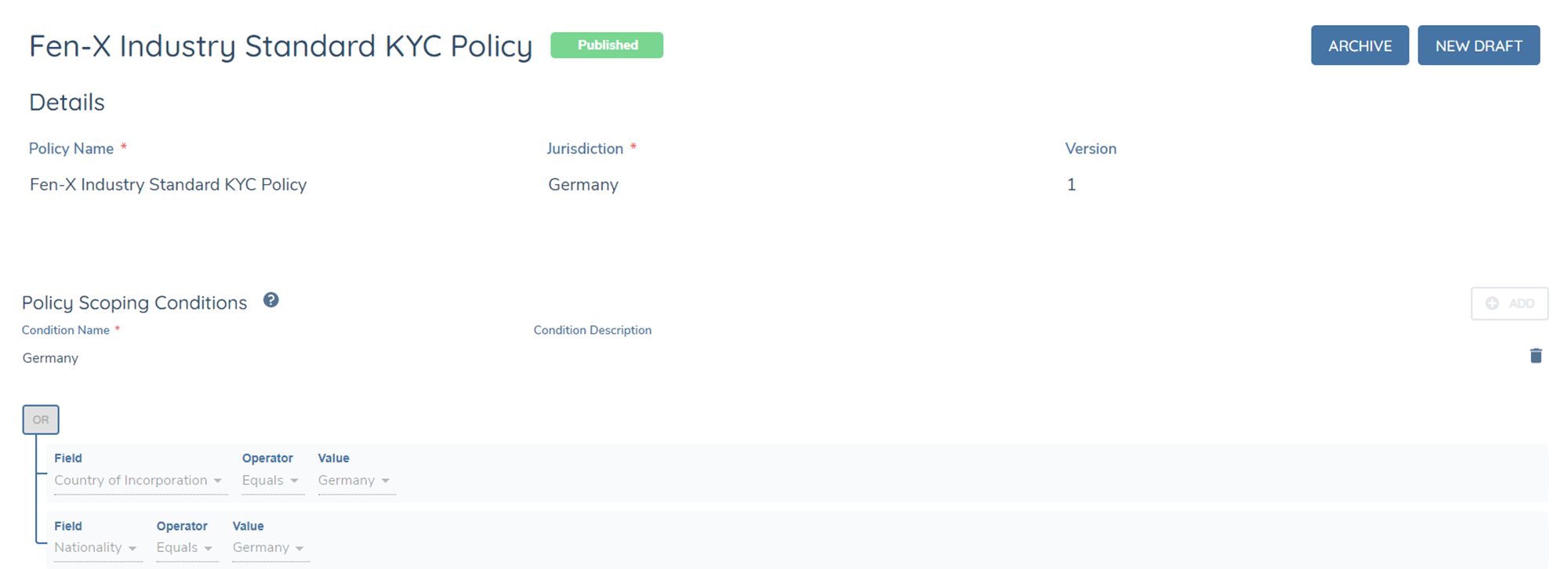 Policy Scoping Conditions