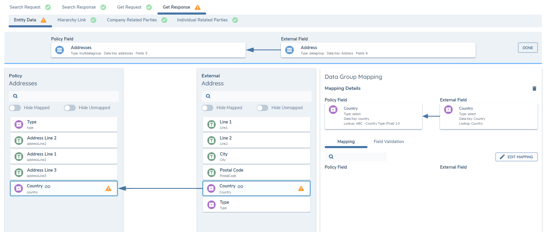 The Mapping Details Panel