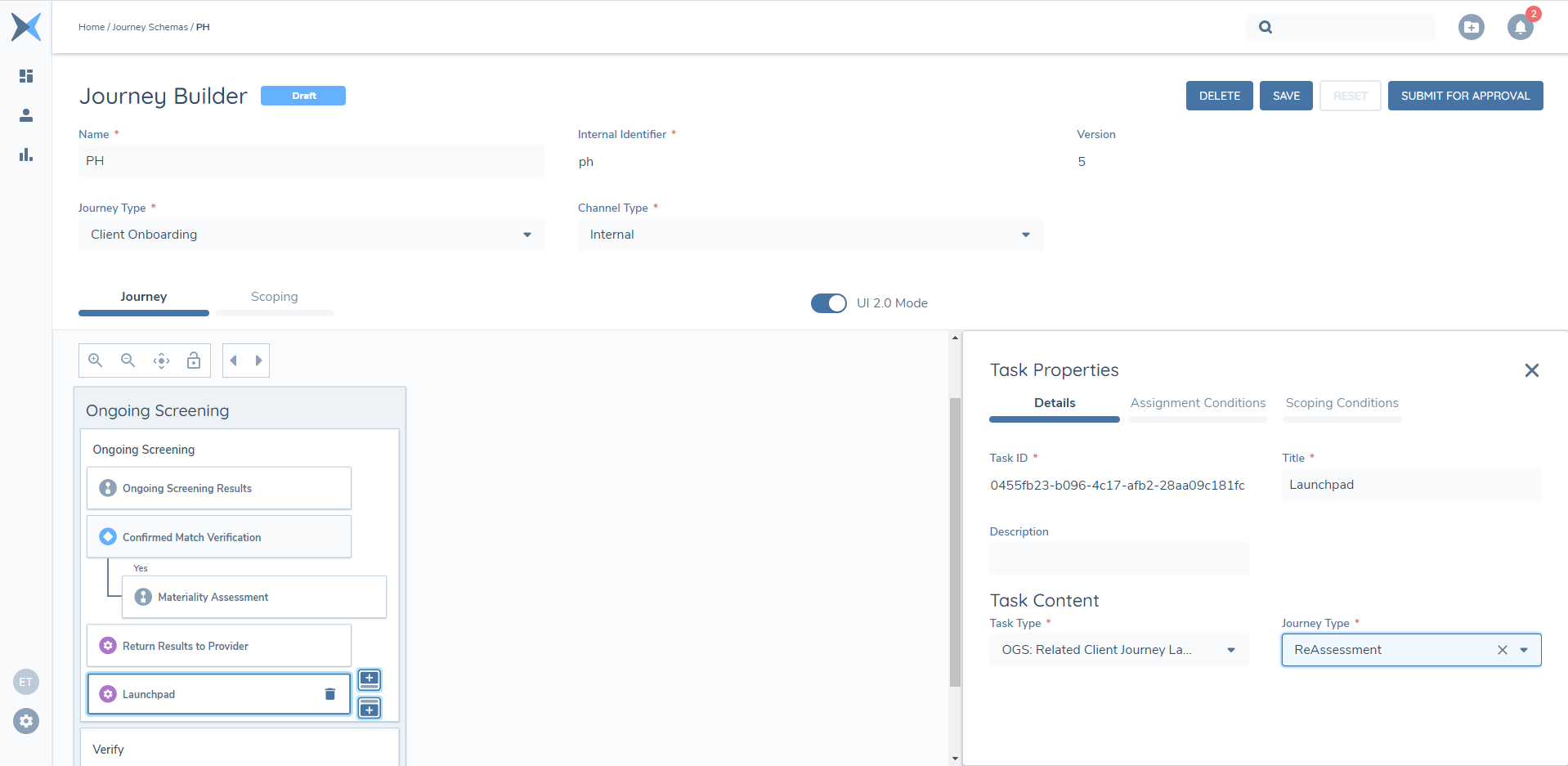 Journey Builder - OGS: Related Client Launchpad
