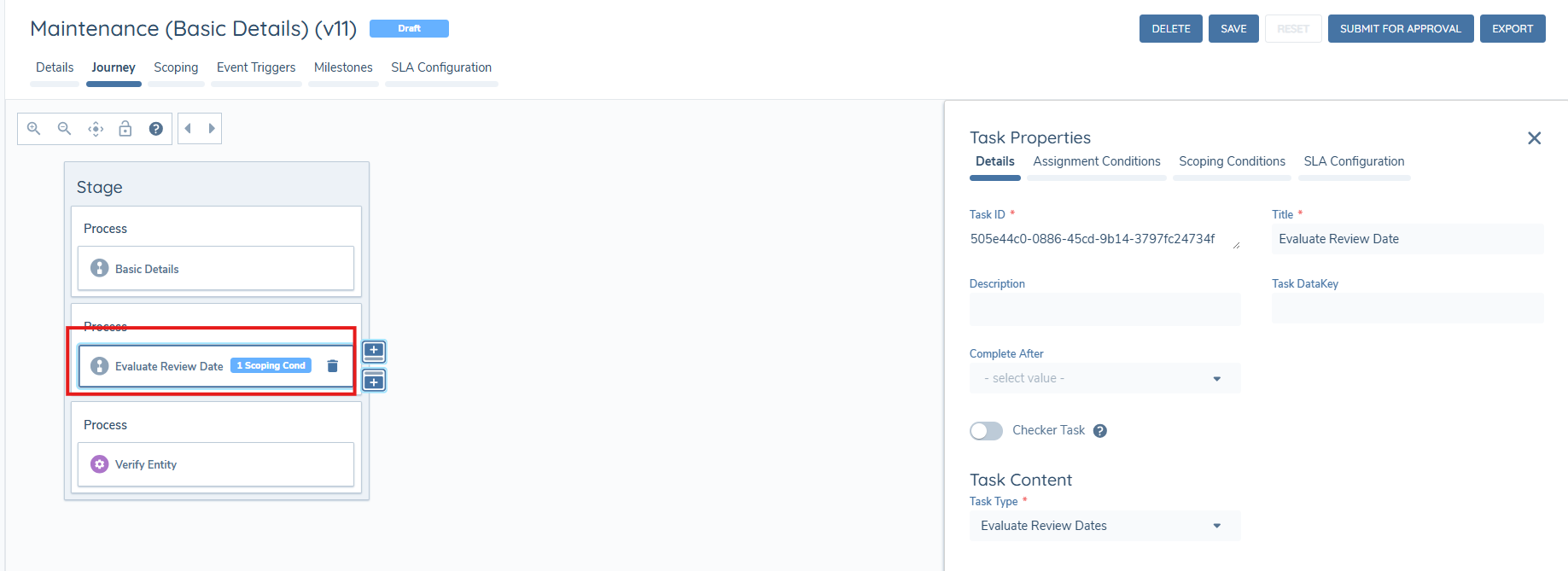 Task configuration