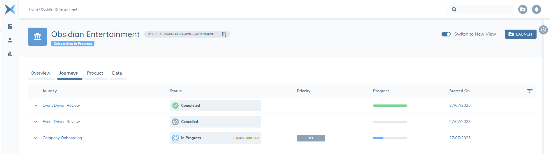 Journeys Tab - Journeys