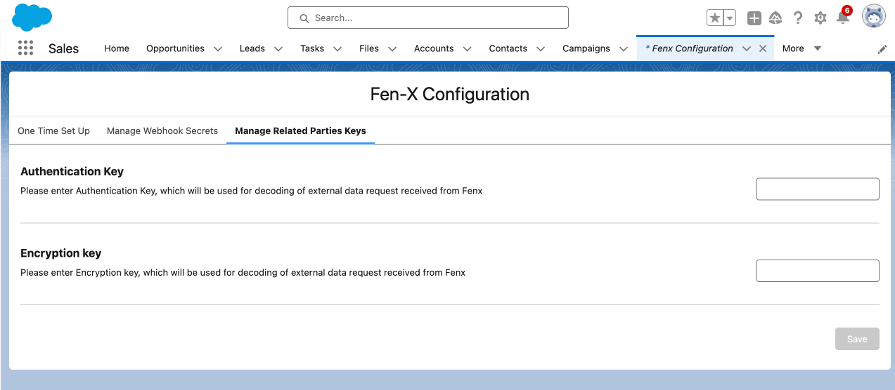 Manage Related Parties Keys