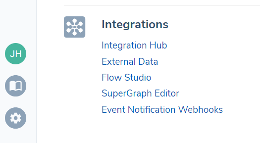 Integrations Menu