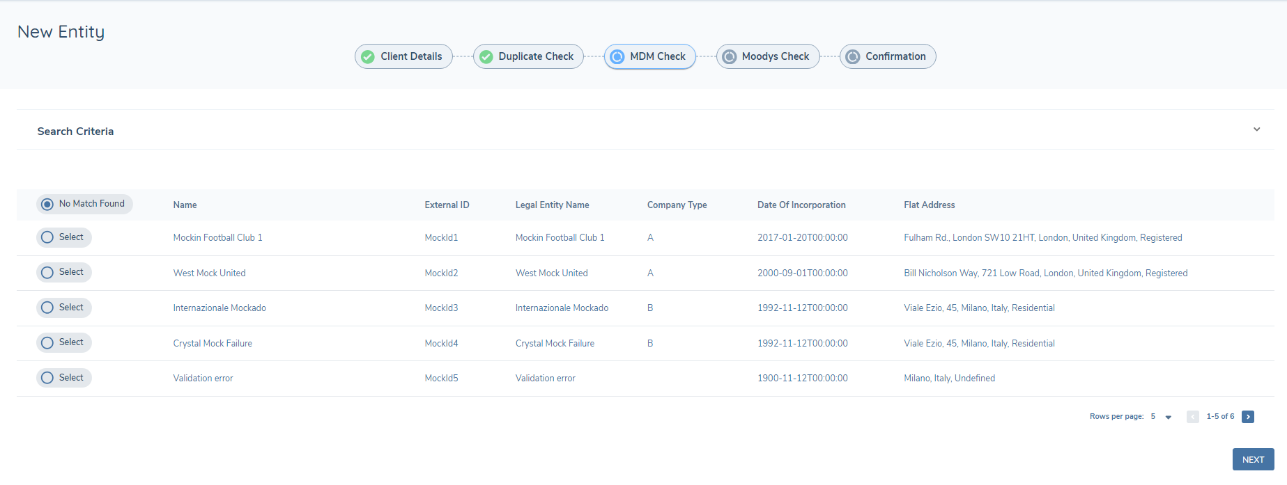 New Request - Duplicate Search