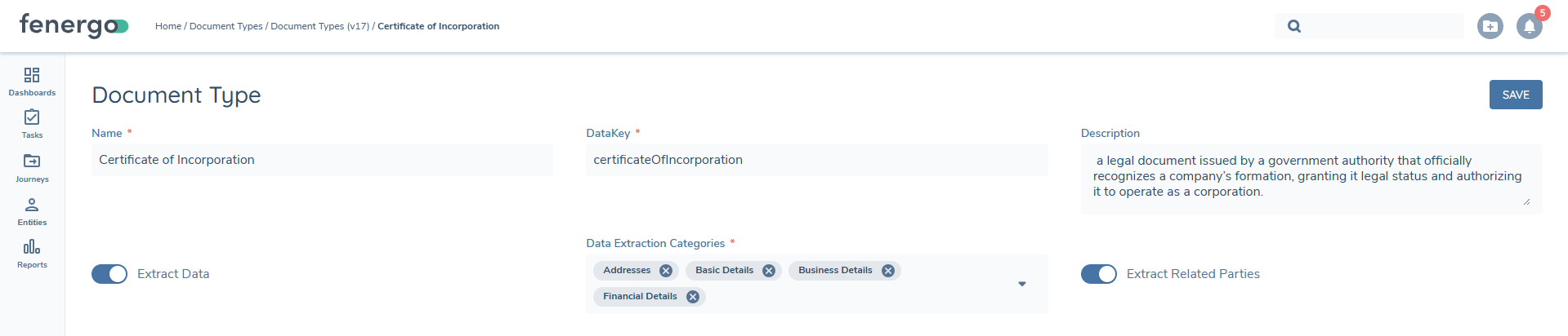 Document Task Config