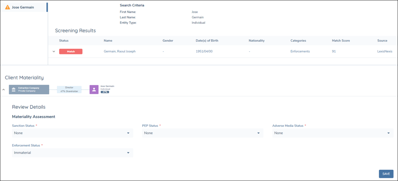 Materiality Aggregation Logic