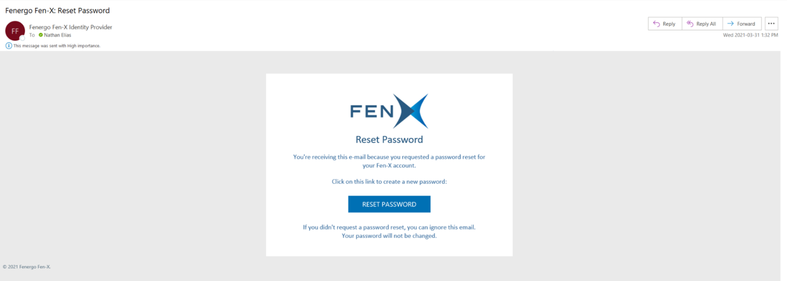 Password Reset Email