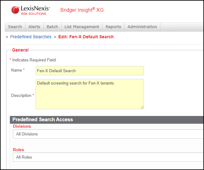 PredefinedSearchConfig