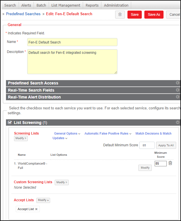 PredefinedSearchConfig