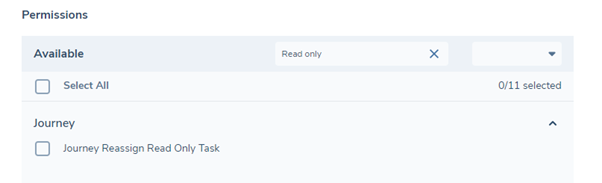 Read Only Access Assign in Journey Builder