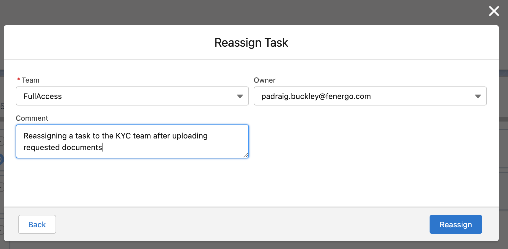 Reassign Task