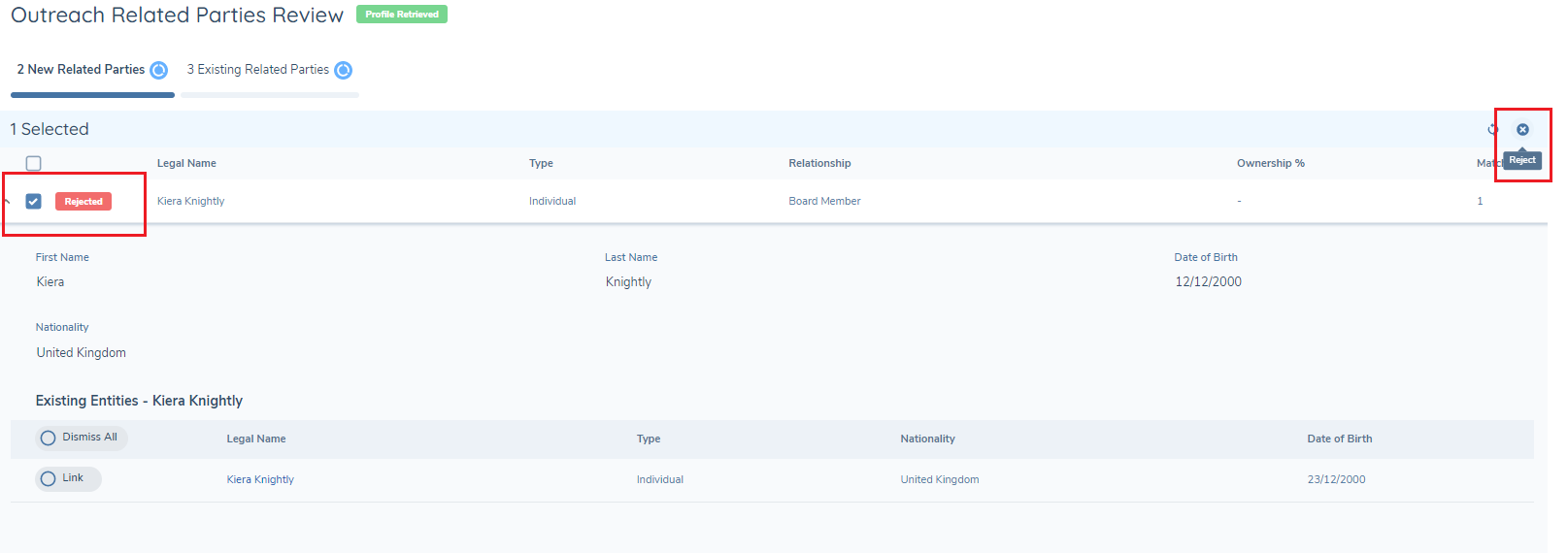 Outreach RP Reject New RP