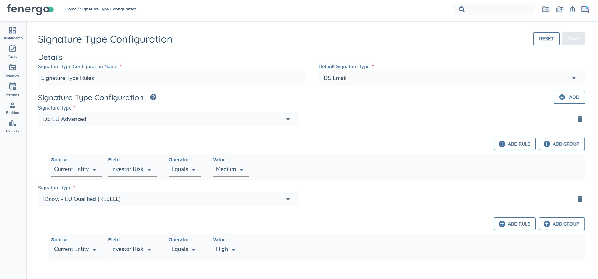 Signature Type Rules