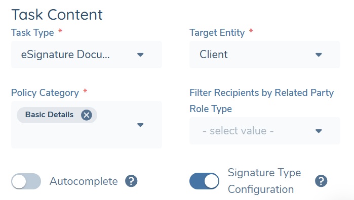 Signature Type Toggle