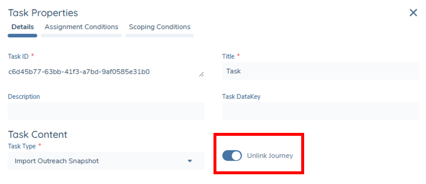Unlink Journey Toggle