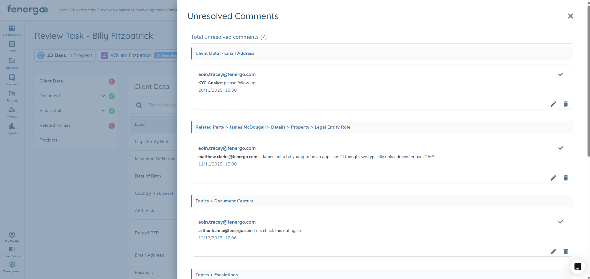 Unresolved Comments