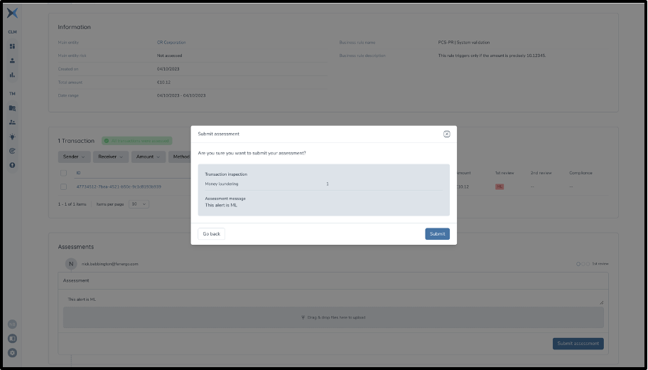 Alert Assessment Modal